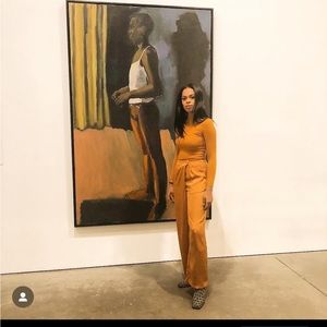 Golden Yellow American Apparel Mock Neck Turtleneck